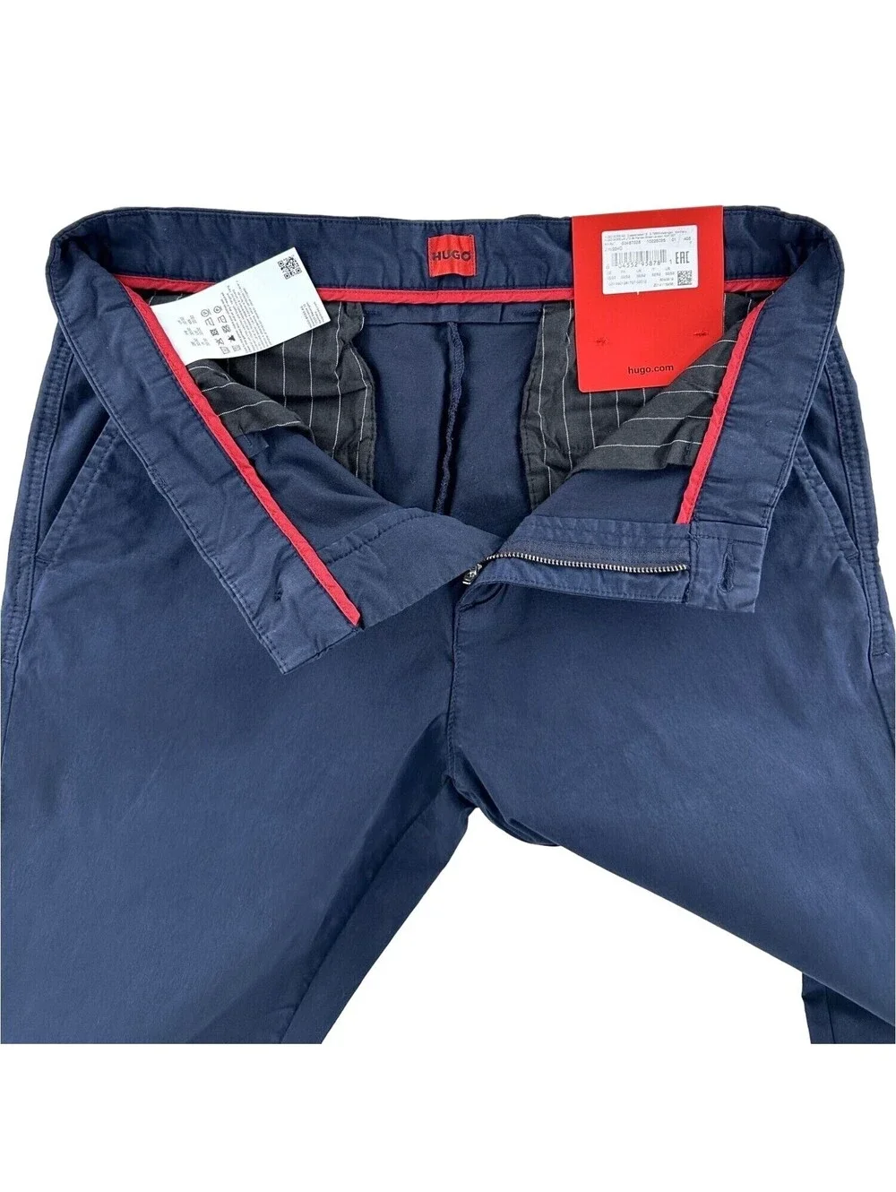 NEW Hugo Boss Jimi Navy Blue Stretch Chino Pants Regular Fit 32 x 32